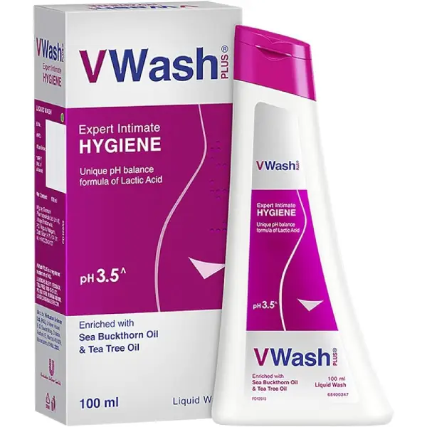 VWash Plus Expert Intimate Hygiene with Sea Buckthorn, Lactic Acid & Tea Tree Oil | pH 3.5